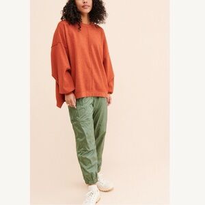 Free People Uptown Pullover Sweat in Salsa Bravo Size Small
